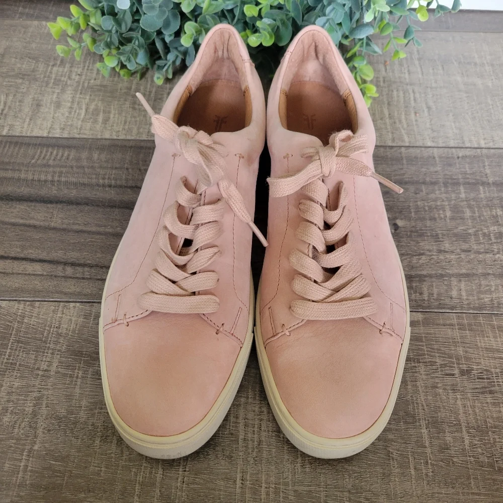 Frye Ivy Low Lace Blush Leather Sneakers Womens Size 9.5 - Picture 4 of 9